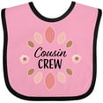 thumbnail image 3 of Inktastic Cousin Crew with Pink Flowers Girls Baby Bib, 3 of 4
