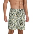 thumbnail image 2 of Gaeub Skull with Cash Printed Men's Short Pajama Pants, Lightweight Lounge & Sleep Bottoms Keep You Cool - X-Large, 2 of 9