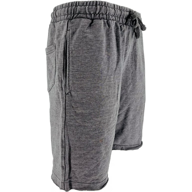 Republic Blue Mens Cotton Blend Casual Fleece Shorts Lounge with Pockets Jogger  Athletic Workout Gym Sweat Shorts 2X-Large, Grey
