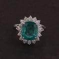 thumbnail image 4 of Genuine Emerald Solid 18 Kt White Gold SI Clarity HI Color Round Diamond Promise Ring, 4 of 5