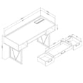 thumbnail image 2 of Pemberly Row Contemporary 59"W Desk with Drawers in Nordik Oak/Brown, 2 of 6