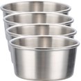 thumbnail image 1 of Miangastore Tasses à Condiments Réutilisables en Acier Inoxydable Tasses à Sauce Argent 4 Pcs 2.6X2.1X1.3In, 1 of 8