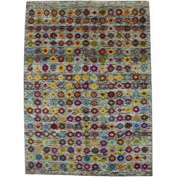 Multicolored Indo Indoor 6X8 Oriental Area Rug Kids Carpet Walmart
