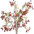 thumbnail image 2 of Artificial Flowers,Flower Bouquet,Artificial Berry Stems 3Pack 27.5Inches Red Berry Stems Berry Spray Picks Handmade Berry Picks for Table Home Wedding Christmas Holiday Decor, 2 of 6