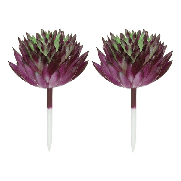 Uxcell Mini Suculentas Artificiales Sin Maceta Picos de Suculentas Falsas Plantas Suculentas Morado Oscuro Verde 2 Paquete