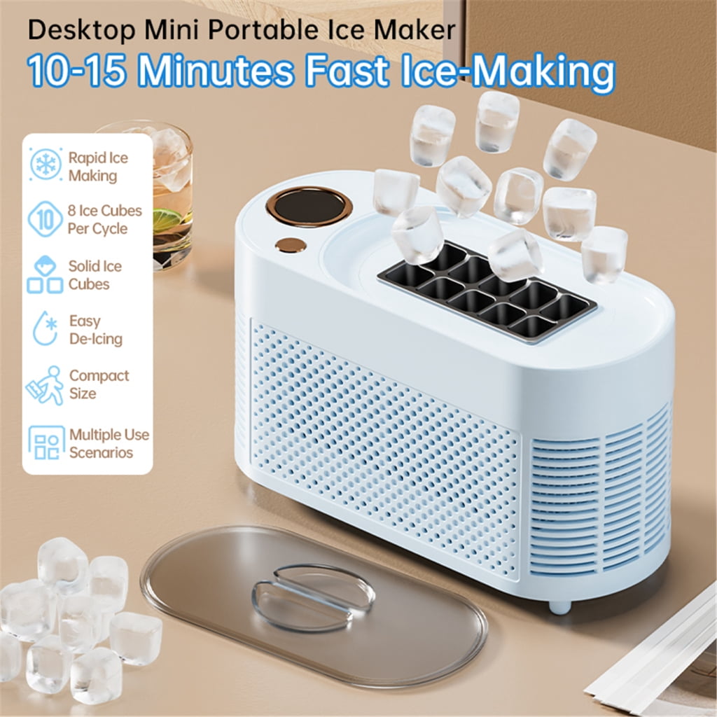 Sinyiin Fast Freezing 12V Portable Ice Maker with ABS Construction Ice Cubes Machine Great for Small Spaces and on the Go