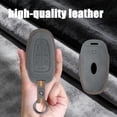 thumbnail image 4 of Key Fob Cover Compatible with Hyundai Ioniq 5 2022-2024 8-Button Handmade Leather Car Key Case with Key Fob Strap Protective Key Housing Keychain Case Holder Protector,Dark Grey,Black, 4 of 8