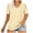 Yellow, variant on AherBiu Plus Size T Shirts for Women V Neck Loose Fitting Tshirts Summer Comfy Short Sleeve Tops Solid Color Soft Tees