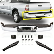 Tomoka Replacement Parts Rear Step Bumper Assembly Chrome Steel Compatible With Toyota Tacoma 2005 2006 2007 2008 2009 2010 2011 2012 2013 2014 2015 Pickup Truck