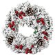 thumbnail image 1 of Corona navideña, para colgar, preciosas guirnaldas con bolas, decoración para interior y exterior, fantástica corona con lazo navideño, para puerta, ventana, decoración, 1 of 8