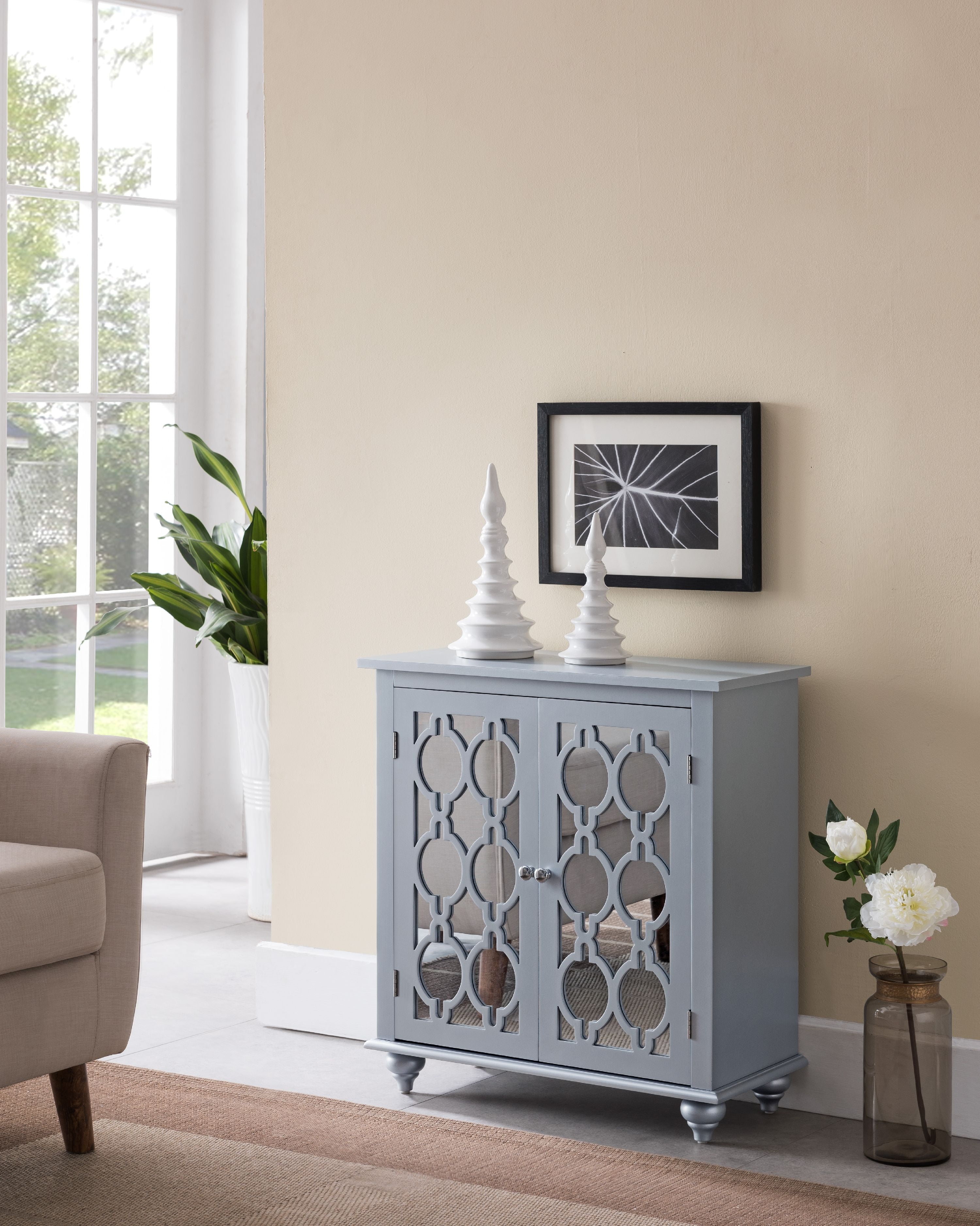 Tango 2 Door Entryway Accent Display With Adjustable Storage