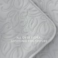 thumbnail image 3 of Noble Linens 3 Piece Light Gray Floral Stitch Quilt Set, Queen / Full, 3 of 7