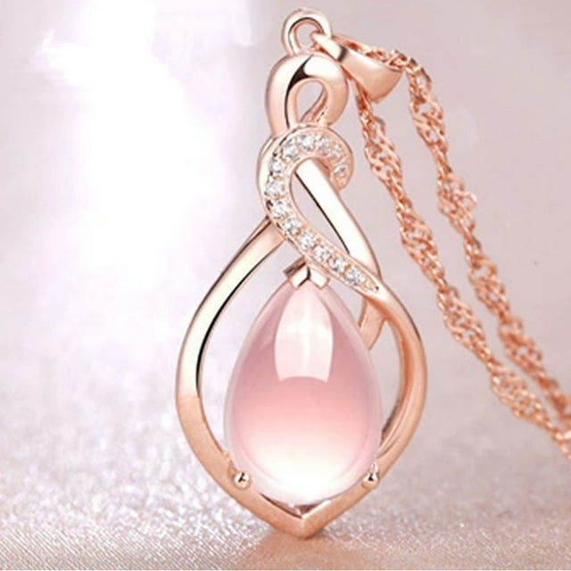 MKHSQHDG Aubaines du Jour Or Rose Mode Femmes Collier Pendentif Rose Bijou Déclaration