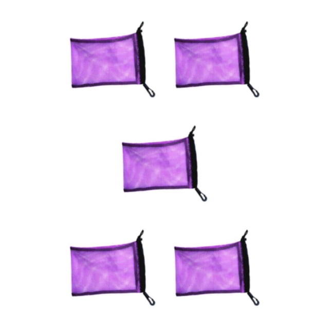 Decodeary Dive Swimming Drawstring Mesh Bag Storage Gear Diving Snorkel for Purple 9 Inch x 6.5 Inch 5Set
