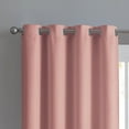 thumbnail image 5 of Angela Shiny Embossed Texture Grommet Room Darkening Window Curtain Panel 52 W x 84 L inch, 2-Pack Coral, 5 of 6