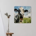 thumbnail image 3 of 10 Inch Wall Clock Battery Operated Square Clock for Office, Kitchen, Outdoor, Living Room,Cow on A Summer Charming, 3 of 4
