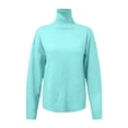 thumbnail image 4 of Fall Sweaters for Women, Women Long High Neck Solid Color Ribbed Knit Lightweight Pullover Sweater, Women Sweaters(Mint Green,S), 4 of 6