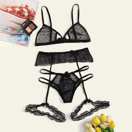 

Womens Underwear Lingerie Lace Embroidery G-String Thong Temptation Underwear Sleepwear Underwear For Women Black 2Xl