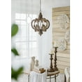thumbnail image 2 of Farmhouse Chandelier,6-Light Wood Chandelier Pendant Light Fixture with Adjustable Chain for Dining Room Living Room Entryway,Bulb Not Included,Beige Brown Wood Lighting Lamps, 2 of 7