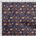 thumbnail image 4 of Soimoi Sea Shell Printed, Cotton Satin Spandex, Sewing Fabric by The Yard 54 Inch Wide, Decorative Fabric for Dresses and Home Accents, Purple, 4 of 5