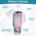 thumbnail image 4 of Ryvnso 40 oz Tumbler with Handle and Straw Insulated Stainless Steel Travel Mug with Lid Eiffel Tower Cherry Blossoms, 4 of 9