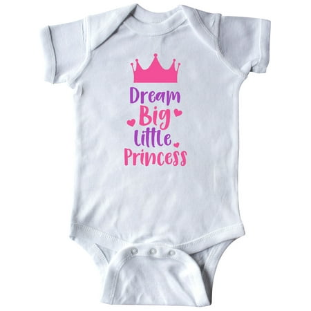 

Inktastic Dream Big Little Princess Crown - Pink Purple Gift Baby Girl Bodysuit