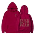 thumbnail image 7 of Toddler Kids Faith Over Fear Letter Print Pullover Hoodie, Cozy Lined Long Sleeve Hooded Sweatshirt For Boys Girls Ages 2-13, 9 Solid Color Options, 7 of 7