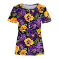 thumbnail image 4 of Fiudx Tops para Mujer Top Corto con Botones y Cuello En V Estampado para Mujer, 4 of 4