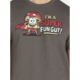 thumbnail image 4 of Humor Men's and Big Men's I'm a Super Fun Guy Graphic Tee with Short Sleeves, Sizes S-3XL, 4 of 5