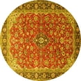 thumbnail image 1 of Ahgly Company Indoor Round Medallion Yellow Traditional Area Rugs, 8' Round, 1 of 4