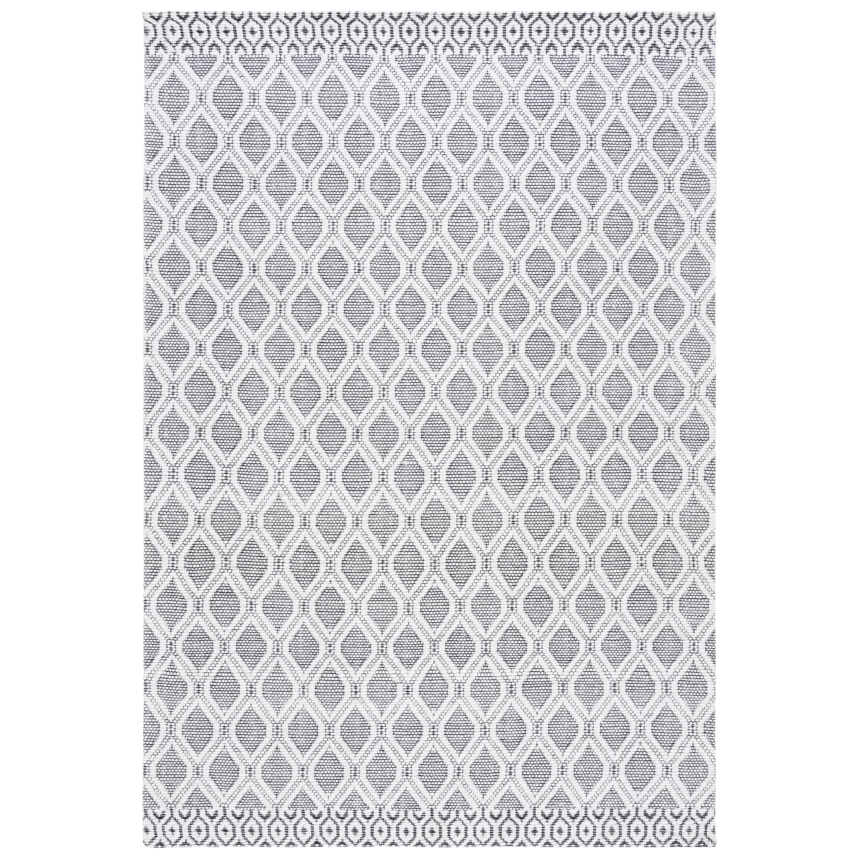 SAFAVIEH Marbella Byron Diamond Runner Rug, Ivory/Black, 2'3" x 8'