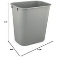 thumbnail image 2 of Rubbermaid Deskside Wastebasket, Versatile Plastic Trash Can, 3.5 Gallon, Gray, 4 Pack, 2 of 3