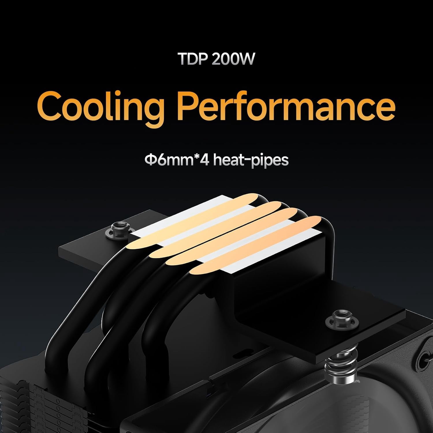 Gamma A40 BK Air Cooler CPU,100mm PWM Low-Noise Fan,133mm Height Single Tower Computer Compact CPU Air Cooler,4 Copper Direct Contact Heat Pipes,for Intel LGA 115X/1200/1700/1851 &AMD AM4/AM5