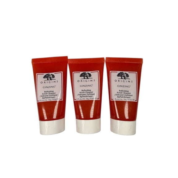 Origins Ginzing Refreshing Scrub Cleaser 1.0 fl. oz / 30 ml, Total 3 Pack