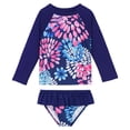 thumbnail image 2 of Zando Baby Girls Swimsuits 2 Piece Long Sleeve Rash Guard Set with Ruffle Cute Bathing Suits for Toddler UPF 50+ Sun Protection Quick Dry 3-8 Years, 2 of 7