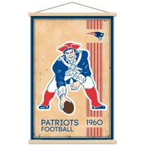 NFL New England Patriots - Retro Logo 14 Wall Poster with Wooden Magnetic Frame, 22.375" x 34"