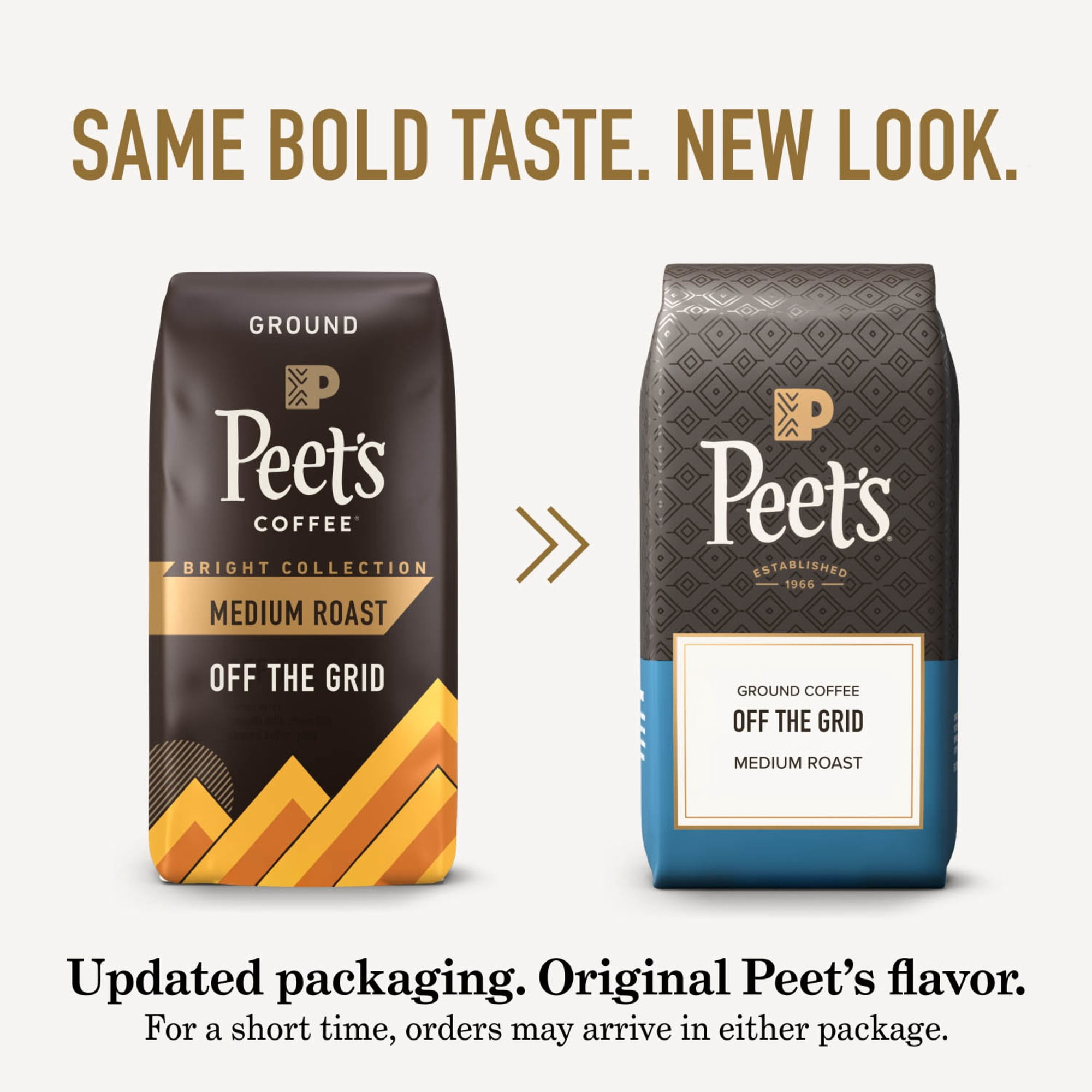 (6 pack) Peet's Coffee Off the Grid Premium Medium Roast Ground Coffee, Arabica, 10.5 oz