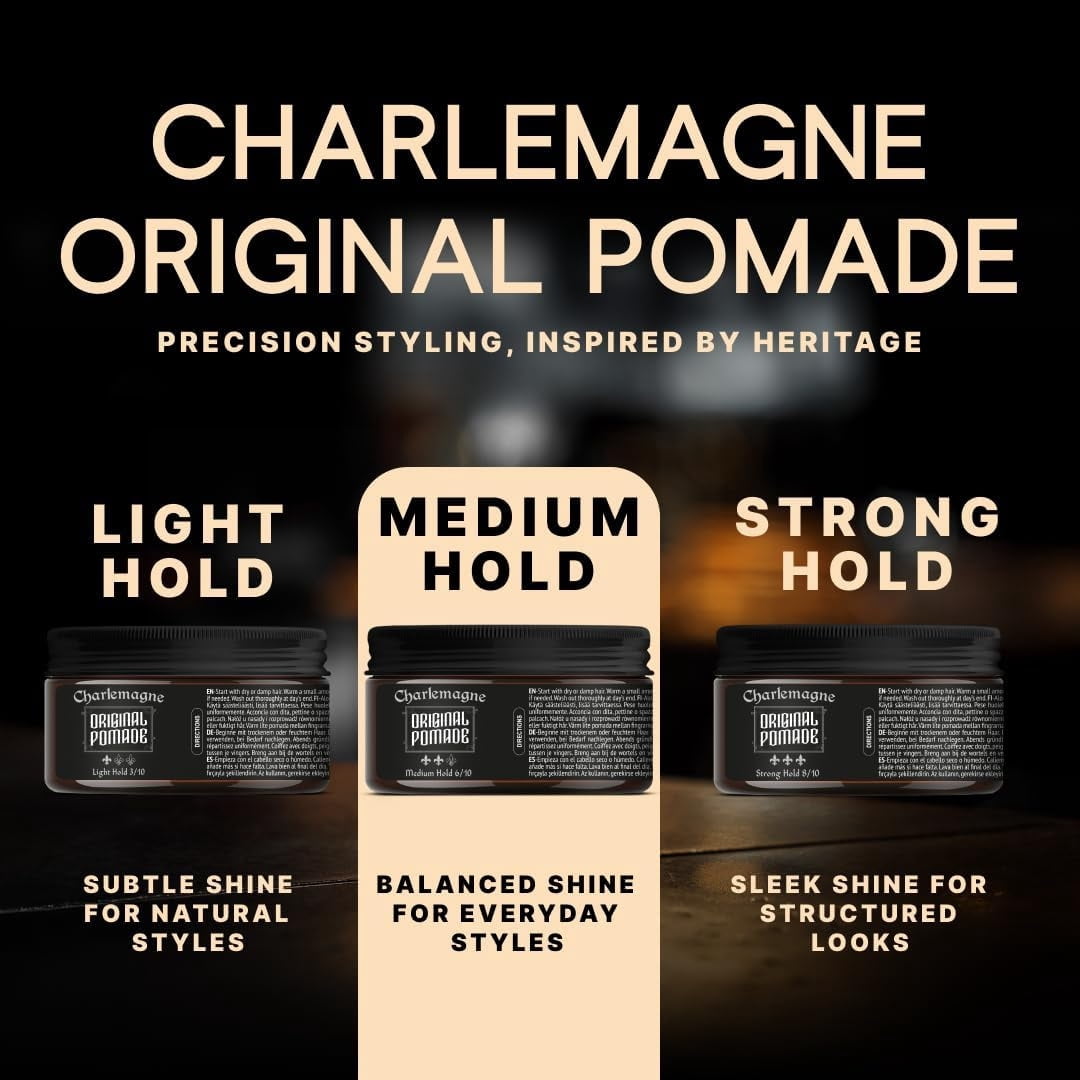 Charlemagne Original Hair Pomade 100g Water Based Strong Flexible Hold Cherry Oud Made in Germany
