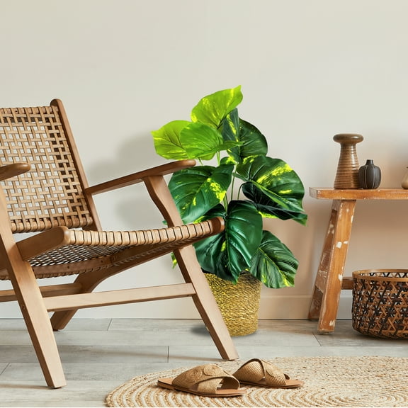 LCG Florals Artificial Plant, Pothos Plant, 2.5 ft, Natural Decorative Basket