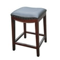 thumbnail image 2 of D-Art Collection Bali Wave 24" Mahogany & Faux Leather Counter Stool in Brown, 2 of 2