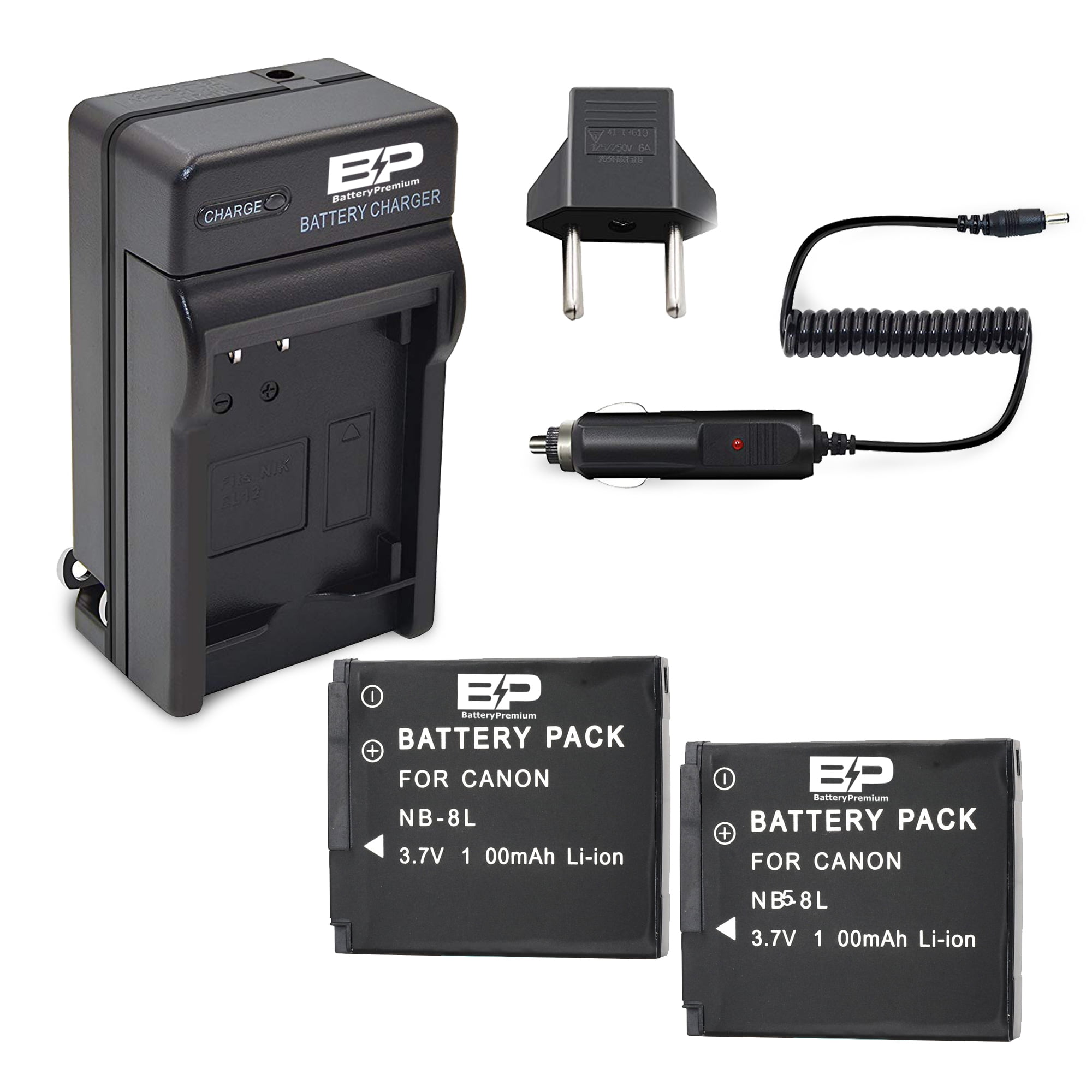 BP 2 Pack NB8L Replacement Canon Batteries and Charger for Canon