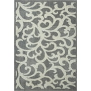 Ladole Rugs Stylish Modern Abstract Nanaimo Contemparory Elegent Soft Shag Shaggy Grey Area Rug Carpet 8x11 (7'10" x 10'5", 240cm x 320cm)