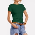thumbnail image 2 of Bibifish Womens Tees Summer Solid Stretchy Basic Soft T Shirts Slim Fit Crewneck Short-Sleeve Summer Daily Wear Commute Tshirts Tee Tops, 2 of 6