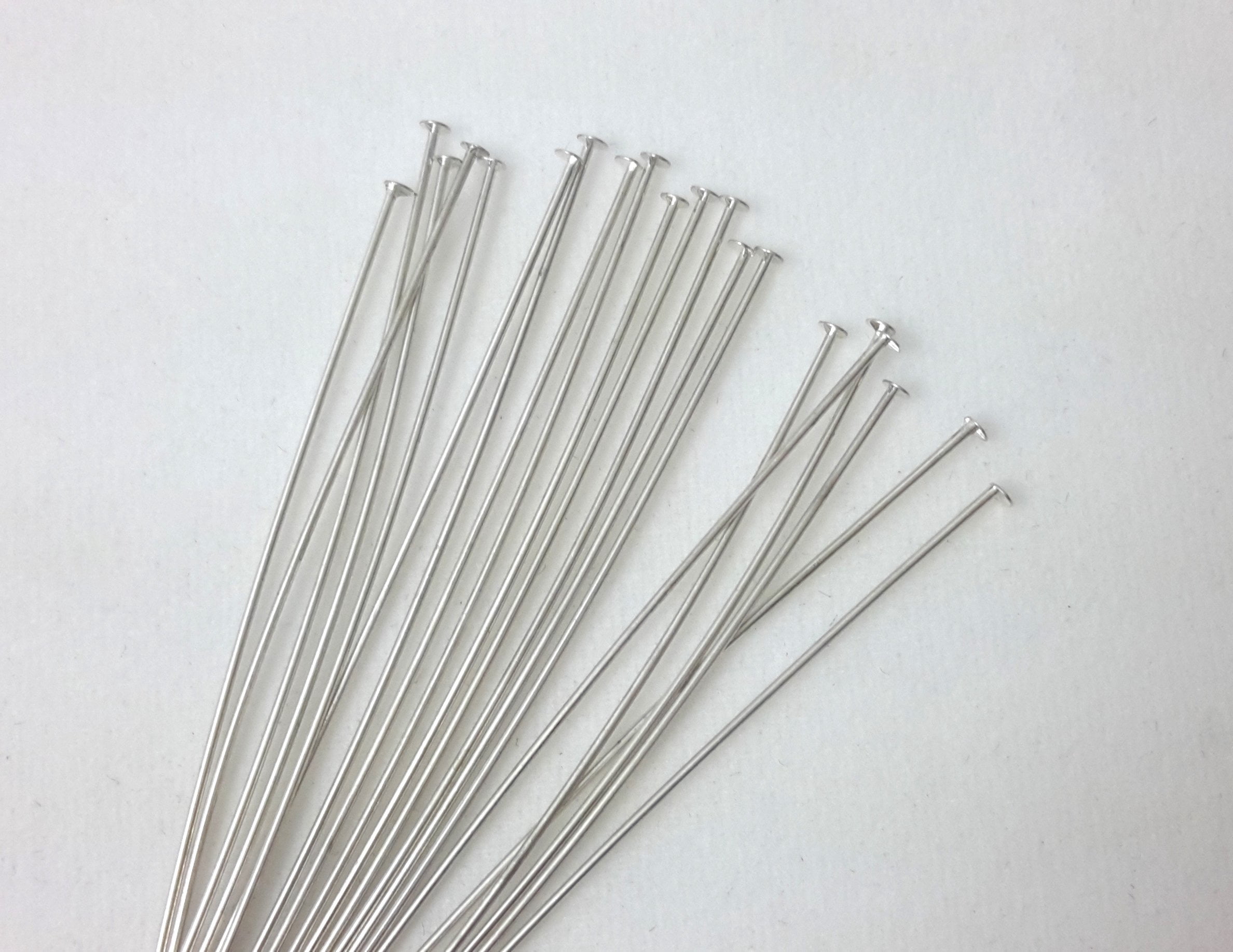 925 Sterling Silver Head Pins 24 Gauge 2 Inches 20 Pins from CRAFT WIRE ...