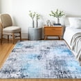 thumbnail image 4 of Delara 5'x7' Machine Washable Area Rug, Soft & Durable, Non-Slip, Stain Resistant, Frosted Azure, for Bedroom, Living & Dining Room, 4 of 8