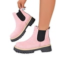 thumbnail image 4 of Willtoo Women's Platform Boots Fashion Sole Combat Chunky Block Heel Slip on Ankle Booties Shoes, 4 of 5