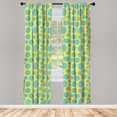 thumbnail image 4 of Ambesonne Melon Window Curtains, Abstract Halved Watermelons, Each 28" W x 95" L, Mustard Cadet Blue, 4 of 4