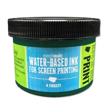 Merchmakr MM-WBAFRST-8OZ 80 oz Water-Based Ink for Screen Printing, A Forest Green