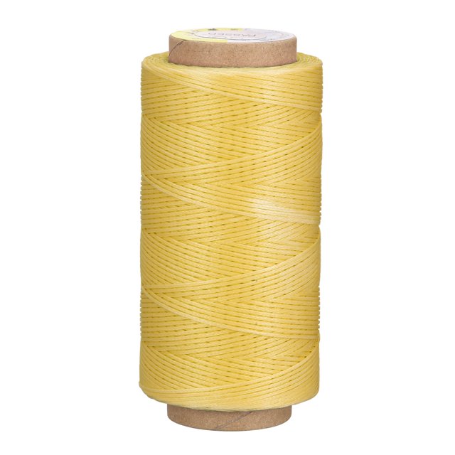 Unique Bargains 186 Yards 210D/1mm Leather Sewing Thread Polyester Waxed Cord, Yellow