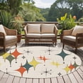 thumbnail image 4 of Round Rugs 7 Ft, Multi-Color Diamond Non Slip Area Rugs for Kitchen Bedroom Entryway, Modern Geometric Middle Century Beige Washable Carpet Runner Rug Floor Mats for Bedroom Home Decor, 4 of 8